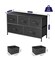 5 Drawer Dresser, Nightstand Storage Tower Storage Dresser Fabric Dresser With Wood Top for Living Room, Bedroom, Hallway, and Nursery, Black